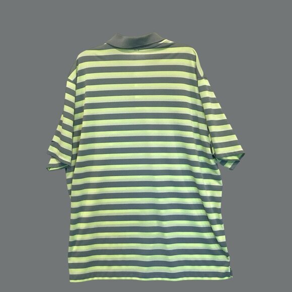 Nike Dri-Fit  Men's 3-Button Striped Golf Polo Shirt Size XXL in Gray and Neon - Picture 9 of 15